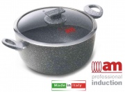 Accademia Mugnano 047476 Casseruola cm 26 con Coperchio in Vetro Regina di Pietra