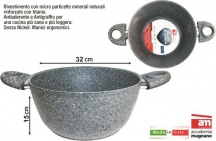Accademia Mugnano AM048879 Casseruola Antiaderente cm 32 2 Manici Cuore di Pietra