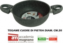 Accademia Mugnano AM048299 Tegame Antiaderente Alto in Alluminio cm 20 Cuore Di Pietra