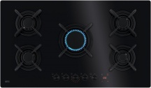 Aeg HKB95453NB Piano Cottura 5 Fuochi a Gas 88 cm in Vetro Nero  8000 Flamelight