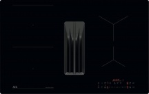 Aeg TT84CB00CB Piano Cottura 4 Fuochi Induzione con Cappa 80 cm in Vetro Nero