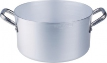 Pentole Agnelli PCMX0436 Casseruola Alta in Alluminio Puro 2 Manici cm 36 Linea Alluminio