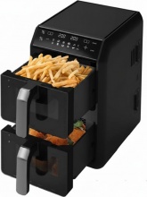 Akai AIR-FRYER1200 Friggitrice ad Aria 12 lt 2400W con Doppio Cestello Nero