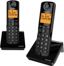 Alcatel ATL1425376 S280 DUO BLK Telefono DECT Identificatore di chiamata Nero