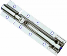 Aldeghi Luigi 250IN15 Catenaccio Portalucchetto Tondo in Acciaio Inox 44x150