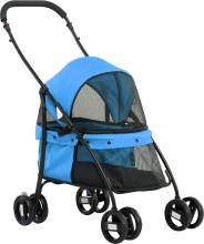 AllMyPets D47AMPBU Passeggino Cani Pieghevole Borsa Ruote Girevoli 82x47x97cm Blu