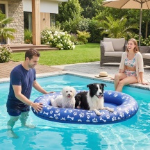 AllMyPets 0BUV334 Galleggiante per Cani Piccoli e Medi Gonfiabile Pieghevole Blu