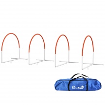 AllMyPets 0OGAM309 Set Agility Dog 4 Pezzi con 4 Picchetti BiancoArancione