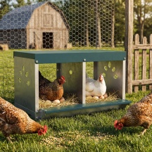 AllMyPets 0SRV393 Nido per Galline Ovaiole in Acciaio a 2 Aree con Base Rialzata Argento