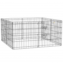AllMyPets 1BKAM214 Recinto per Cani Esterno e Interno con 8 Pannelli a Rete Nero