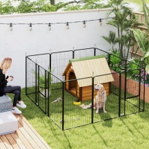 AllMyPets 2BKV450 Recinto per Cani da Esterno in Acciaio Pieghevole 68x100 cm Nero