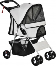 AllMyPets A1653GYAO10 Passeggino per Cani Pieghevole in Ferro e Oxford Grigio