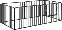 AllMyPets A1920BKAO10 Recinto per Cani a 6 Pannelli Modulabili in Acciaio Nero