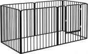 AllMyPets A1930BKAO10 Recinto per Cani a 6 Pannelli Modulabili in Acciaio Nero