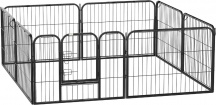 AllMyPets A1942BKAO10 Recinto per Cani a 8 Pezzi Modulabili in Acciaio Nero