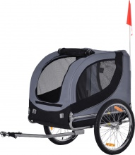 AllMyPets A208050AO10 Rimorchio Bici per Cani Taglia Media Grigio e Nero