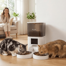 AllMyPets DA3280WT Distributore Automatico Cibo per Gatti 6L WiFi con App BiancoNero
