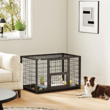 AllMyPets DA3540BK Gabbia per Cani Robusta con Vassoio Rimovibile 94x60x64 cm colore Nero