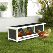 AllMyPets DA4261LG Pollaio per Galline a 3 Aree con Base Rialzata e Tetto 95x37x34 Grigio