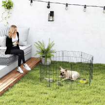 AllMyPets DA4910BK Recinto per Cani Recinto Espandibile Pieghevole Acciaio 50x60 cm Nero