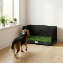 AllMyPets DA7110BK Toilette per Cani con Vassoio Estraibile 75x51x36,5 cm NeroVerde