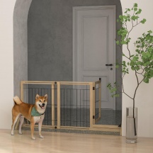 AllMyPets EF318ND Cancellino per Cani Estensibile Porta e 2 Pannelli 12-159x70 cm Legno