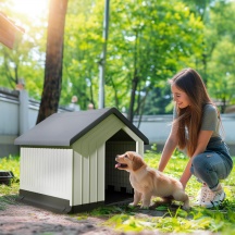 AllMyPets EF342GY Cuccia per Cani Piccoli da Esterno in Plastica 62x61x60 cm Grigio