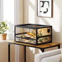 AllMyPets EF452BK Rettilario Rialzato Pieghevole con Coperchio e Pareti 60x45x32 cm Nero