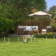 AllMyPets EF505BK Set Agility Dog con 4 Picchetti e Borsa 89x69x99 cm Bianco e Nero