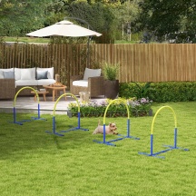 AllMyPets EF506YL Set Agility Dog con 4 Archi Componibili 88x64x95 cm Blu e Giallo
