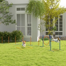AllMyPets EF507OG Set Agility Dog con Anello,Barra Salto,Fischietto e Palline Arancione
