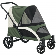 AllMyPets F4480DG Passeggino per Cani Taglia Media Pieghevole 124x67x100 cm Verde Scuro