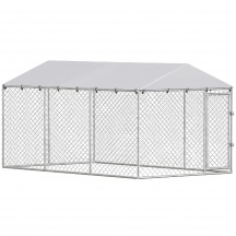 AllMyPets F4852SR Recinto per Cani da Esterno con Rete Zincata 4x2.3x2 m Argento