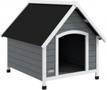 AllMyPets GYA535F Cuccia per Cani in Legno Casetta per Cani 84x99x87 cm Grigio