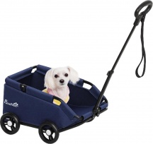 AllMyPets K718DB Passeggino per Cani Pieghevole con Borsa e Cuscino 53x45x28 Blu Scuro