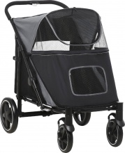 AllMyPets K719GY Passeggino per Cani Pieghevole con Ingressi a Cerniera GrigioNero