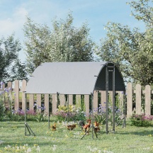 AllMyPets K767321 Recinto per Galline in Metallo Galvanizzato 280x190x197 cm Argento
