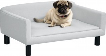 AllMyPets L437149 Divano per Cani Taglia Media e Piccola Vellutato 82x54x36 cm Grigio