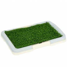 AllMyPets L4590LB Lettiera per Cani 3 Strati Prato Sintetico Griglia e Vassoio Inferiore