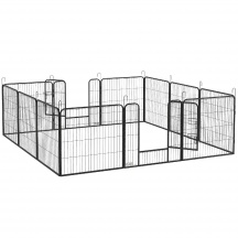 AllMyPets L5601GY Recinto per Cani a 12 Pannelli Modulabili da 80x1.5x80 cm Grigio