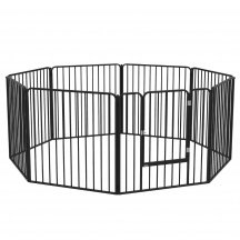 AllMyPets L5611BK Recinto per Cani a 8 Pannelli Modulabili in Acciaio 164x164x60 cm Nero