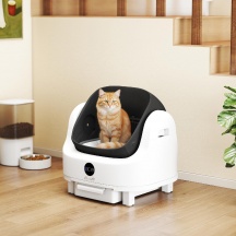 AllMyPets R296WT Lettiera per Gatti Autopulente con Design Aperto 50x54x55 cm Bianco