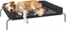 AllMyPets R438BK Lettino per Cani Rialzato di 19.5 cm con Cuscino a U NeroArgento