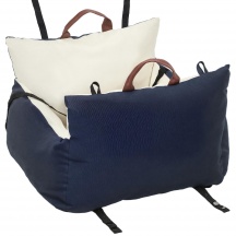 AllMyPets R485NU Seggiolino Auto Cani Piccoli con Guinzaglio,Sfoderabile e Lavabile Blu