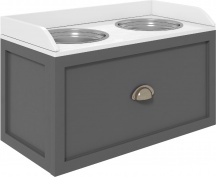 AllMyPets W712GY Ciotole per Cani Rialzate in Acciaio Inox e Legno 60x30x36 cm Grigio