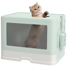 AllMyPets W749GN Lettiera per Gatti Chiusa con Coperchio e Cassetto Estraibile Verde