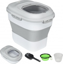 AllMyPets W795GY Porta Crocchette Cani Capacit� 5-25L con Chiusura Ermetica Grigio