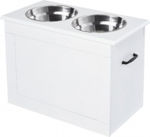 AllMyPets WTJ41F Doppia Ciotola Rialzata per Cani Grandi 60x30x41 cm Bianco