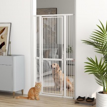 AllMyPets WTZ377 Cancellino per Cani e Gatti Alto 180 cm Estensibile da 76-104cm Bianco