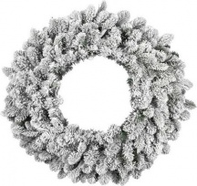 Amicasa 008546 Corona Natalizia �60 cm Innevata in Polietilene e PVC
